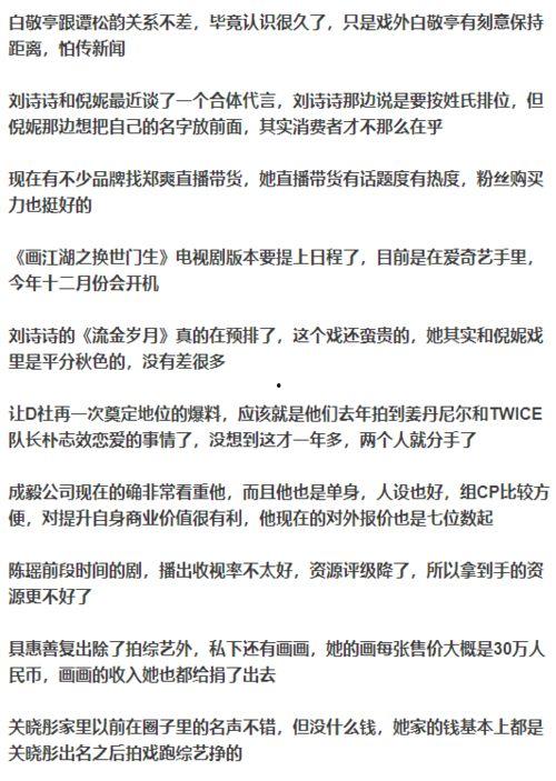 周末娱乐圈爆料,明星幕后故事大揭秘  第2张